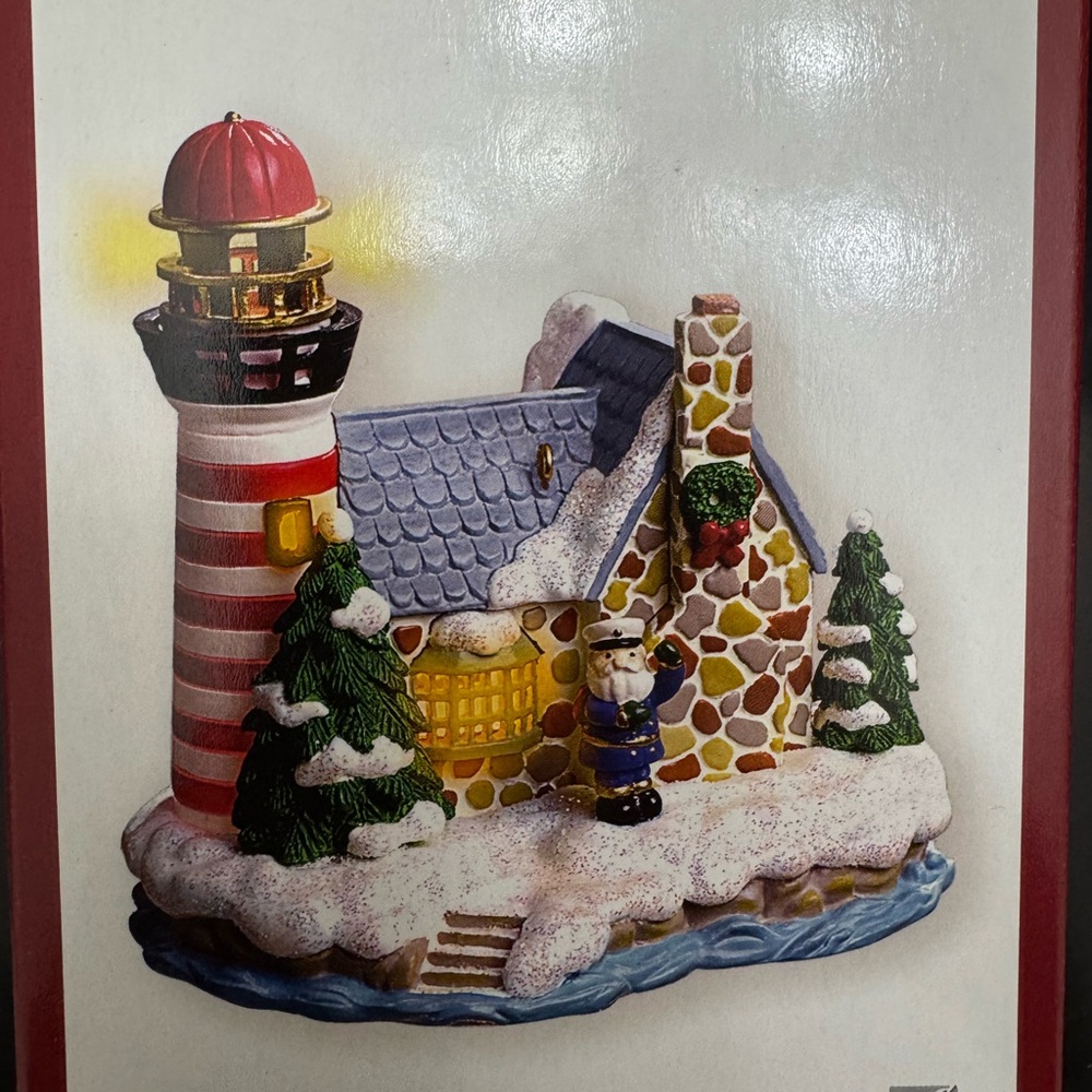 3 Carlton Cards Heirloom Santa by the Sea XmasOrnaments - vintage ceramic in box - Picture 2 of 8